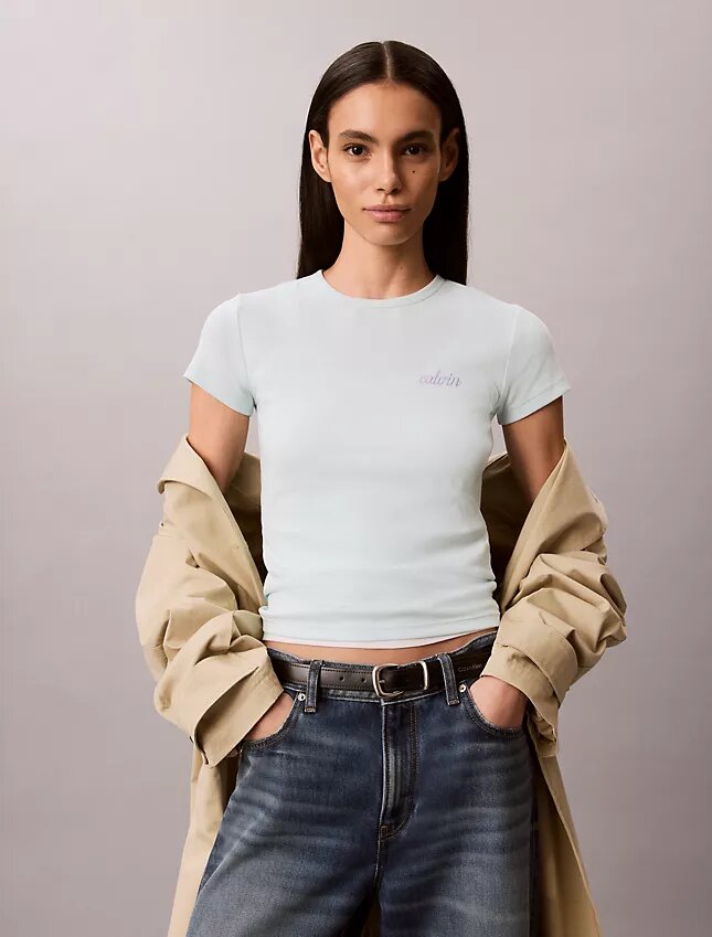 Contour Rib Logo Graphic Slim T-Shirt Contour Rib Logo Graphic Slim T-Shirt