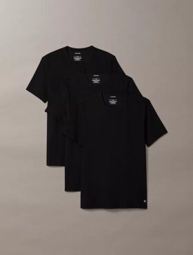 Cotton Stretch 3er-Pack Slim-Fit-T-Shirt mit Rundhalsausschnitt