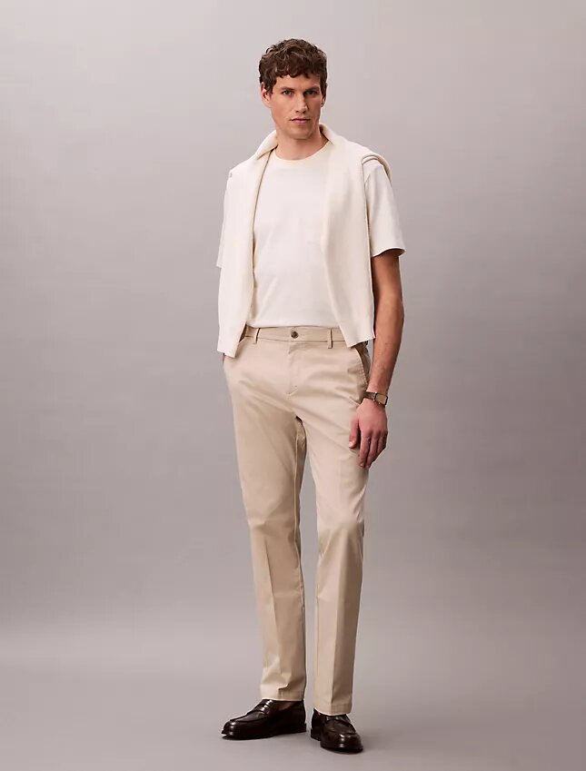 Cotton Stretch-Hose mit geradem Schnitt Cotton Stretch-Hose mit geradem Schnitt