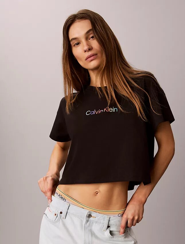 Cotton Stretch-Lounge-Pride-Boxy-Crop-T-Shirt Cotton Stretch-Lounge-Pride-Boxy-Crop-T-Shirt