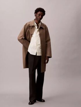 Cotton Stretch-Popeline-Hemd mit Streifen und Knopfleiste