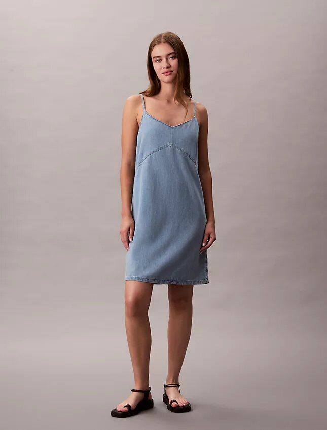 Denim-Minikleid mit Trägern Denim-Minikleid mit Trägern