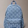 Denim-Rucksack mit durchgehendem Emblem-Logo Denim-Rucksack mit durchgehendem Emblem-Logo
