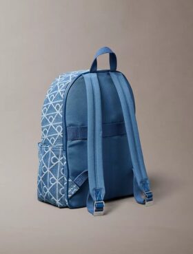Denim-Rucksack mit durchgehendem Emblem-Logo