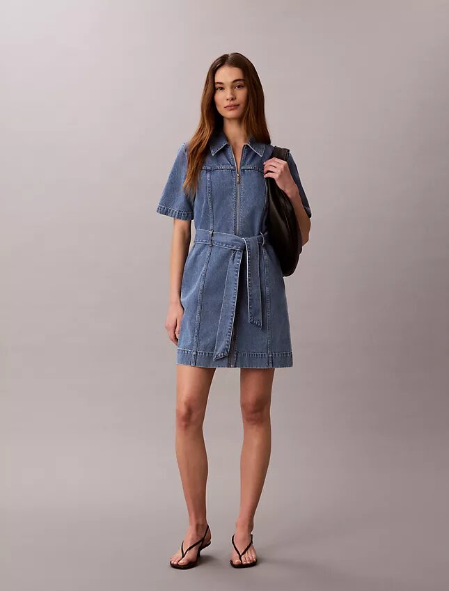 Denim-Shirtkleid mit Gürtel Denim-Shirtkleid mit Gürtel