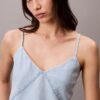 Denim-Tanktop aus Baumwoll-Leinen-Mischgewebe Denim-Tanktop aus Baumwoll-Leinen-Mischgewebe