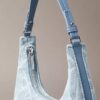 Denim-Umhängetasche mit durchgängigem Emblem-Logo