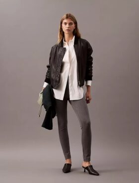 Einfarbige Skinny-Hose aus Ponte