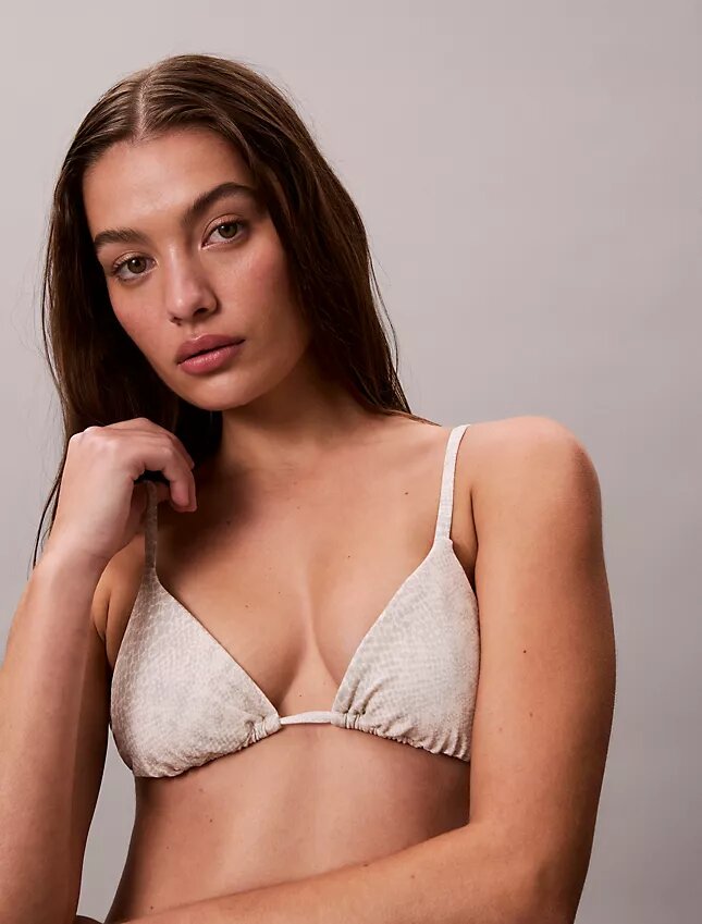 Einfarbiges Triangel-Bikini-Oberteil Einfarbiges Triangel-Bikini-Oberteil