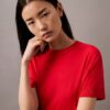 Feinstrick-T-Shirt mit Stehkragen Feinstrick-T-Shirt mit Stehkragen