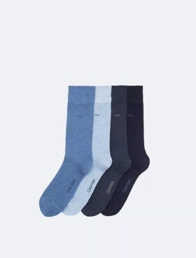 Flachgestrickte Logo-Socken, 4er-Pack