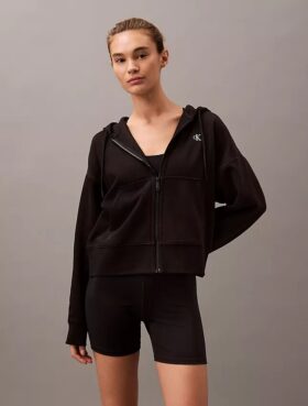 Fleece-Hoodie mit Reißverschluss und Monogram