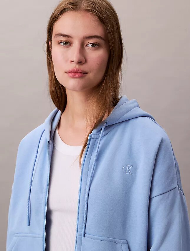 Fleece-Hoodie mit Reißverschluss und Monogram Fleece-Hoodie mit Reißverschluss und Monogram