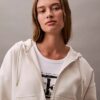 Fleece-Hoodie mit Reißverschluss und Monogram Fleece-Hoodie mit Reißverschluss und Monogram
