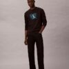 Fleece-Sweatshirt mit Monogram-Grafik