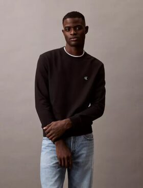 Fleece-Sweatshirt mit Rundhalsausschnitt und Archiv-Logo