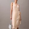 Fließendes Midi-Wickelkleid mit Streifenmuster Fließendes Midi-Wickelkleid mit Streifenmuster