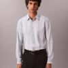 Garnfarbene Streifen Supima Stretch Slim-Shirt Garnfarbene Streifen Supima Stretch Slim-Shirt