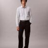 Garnfarbene Streifen Supima Stretch Slim-Shirt Garnfarbene Streifen Supima Stretch Slim-Shirt