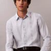 Garnfarbene Streifen Supima Stretch Slim-Shirt Garnfarbene Streifen Supima Stretch Slim-Shirt