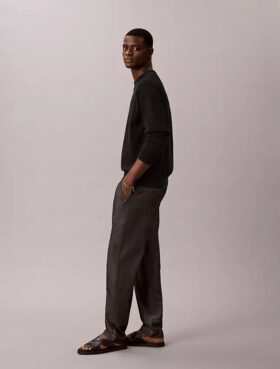 Gerade Chambray-Hose zum Hineinschlüpfen