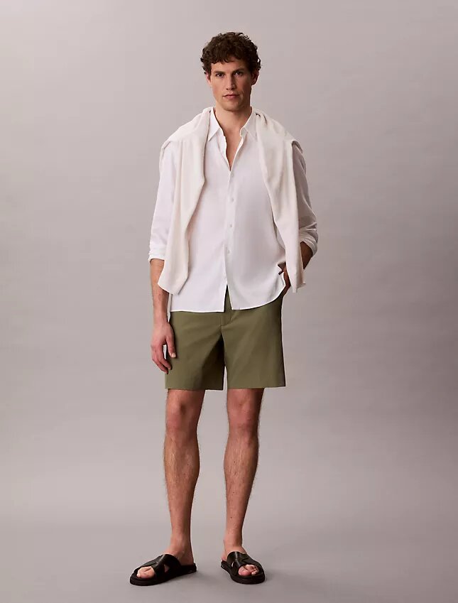 Gerade Seersucker-Shorts mit Gummizug, 18 cm Gerade Seersucker-Shorts mit Gummizug, 18 cm