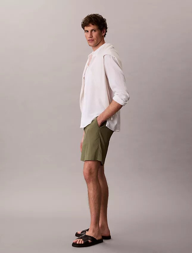 Gerade Seersucker-Shorts mit Gummizug, 18 cm Gerade Seersucker-Shorts mit Gummizug, 18 cm