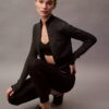 Gerippte, sportliche, kurze Jacke