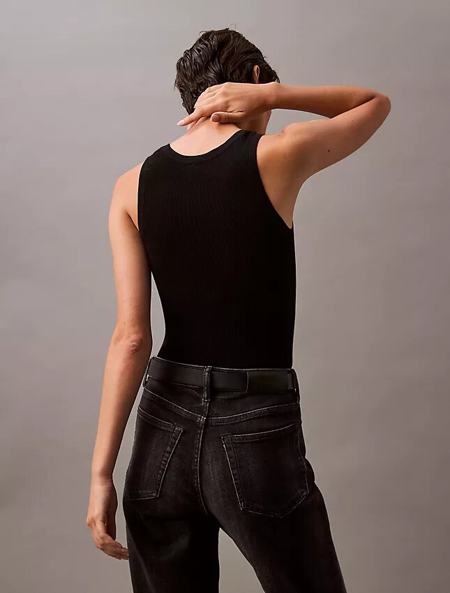 Geripptes Baumwoll-Tanktop Geripptes Baumwoll-Tanktop