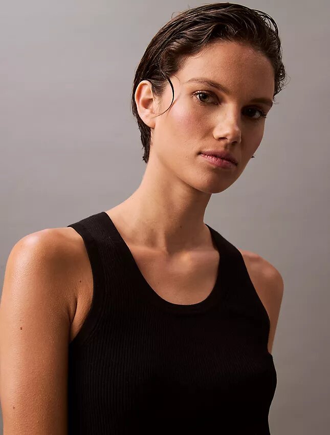Geripptes Baumwoll-Tanktop Geripptes Baumwoll-Tanktop