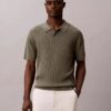 Geripptes Sweater-Poloshirt Geripptes Sweater-Poloshirt