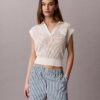 Gestreifte Shorts aus Baumwollpopeline
