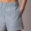 Gestreifte Shorts aus Baumwollpopeline