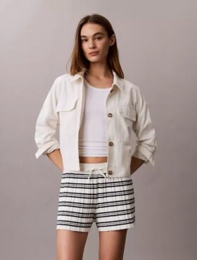 Gestreifte Shorts mit Rippbündchen
