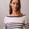 Gestreiftes, langärmeliges Minikleid mit Rippmuster Gestreiftes, langärmeliges Minikleid mit Rippmuster