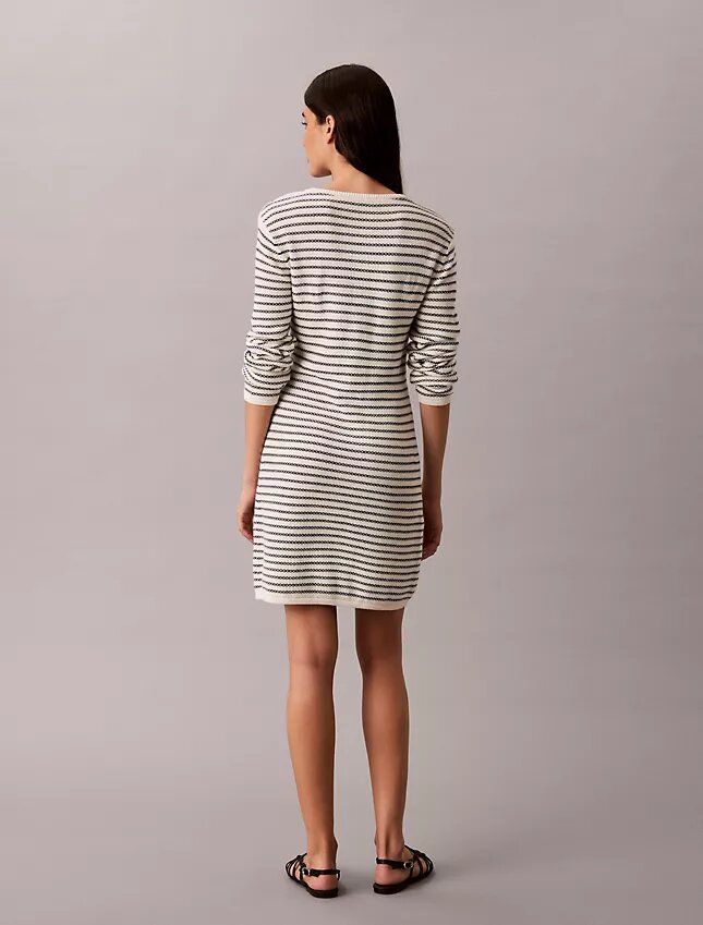 Gestreiftes Minikleid mit Rippbündchen Gestreiftes Minikleid mit Rippbündchen