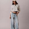 Gestreiftes Monogram-Frottee-Cropped-Oberteil Gestreiftes Monogram-Frottee-Cropped-Oberteil