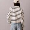 Gestreiftes Monogram-Frottee-Cropped-Oberteil Gestreiftes Monogram-Frottee-Cropped-Oberteil
