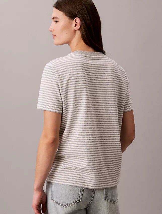 Gestreiftes T-Shirt mit CK-Logo Gestreiftes T-Shirt mit CK-Logo