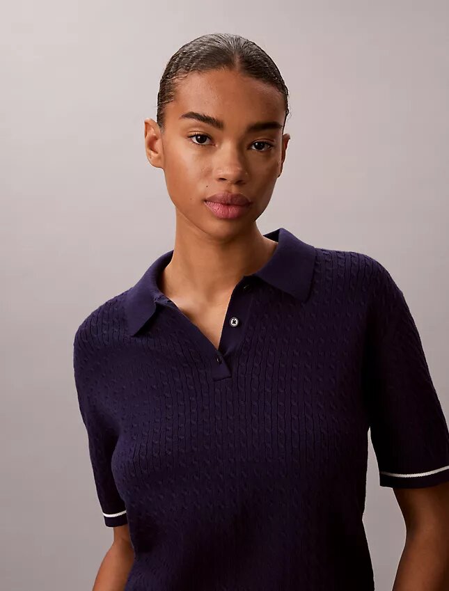 Gewebtes Monologo-Pullover-Poloshirt Gewebtes Monologo-Pullover-Poloshirt