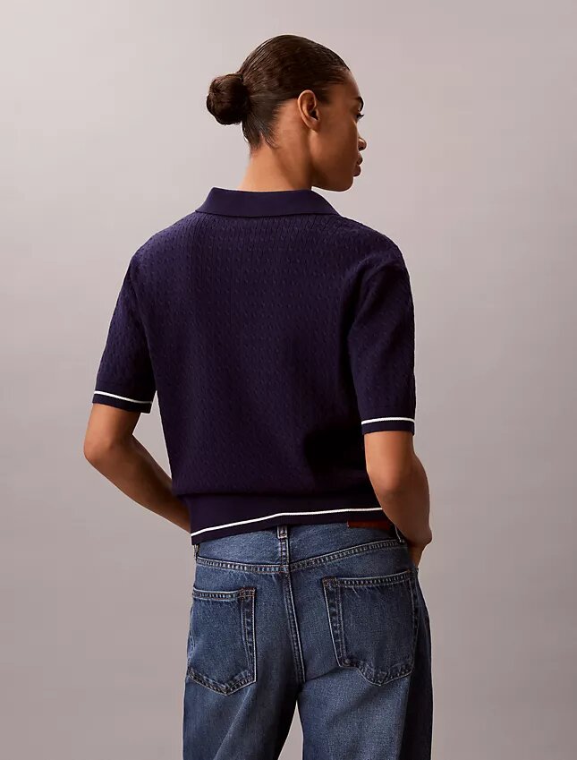 Gewebtes Monologo-Pullover-Poloshirt Gewebtes Monologo-Pullover-Poloshirt
