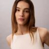 Gewebtes Monologo-Zopfmuster-Tanktop Gewebtes Monologo-Zopfmuster-Tanktop