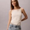 Gewebtes Monologo-Zopfmuster-Tanktop Gewebtes Monologo-Zopfmuster-Tanktop
