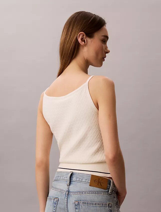 Gewebtes Monologo-Zopfmuster-Tanktop Gewebtes Monologo-Zopfmuster-Tanktop