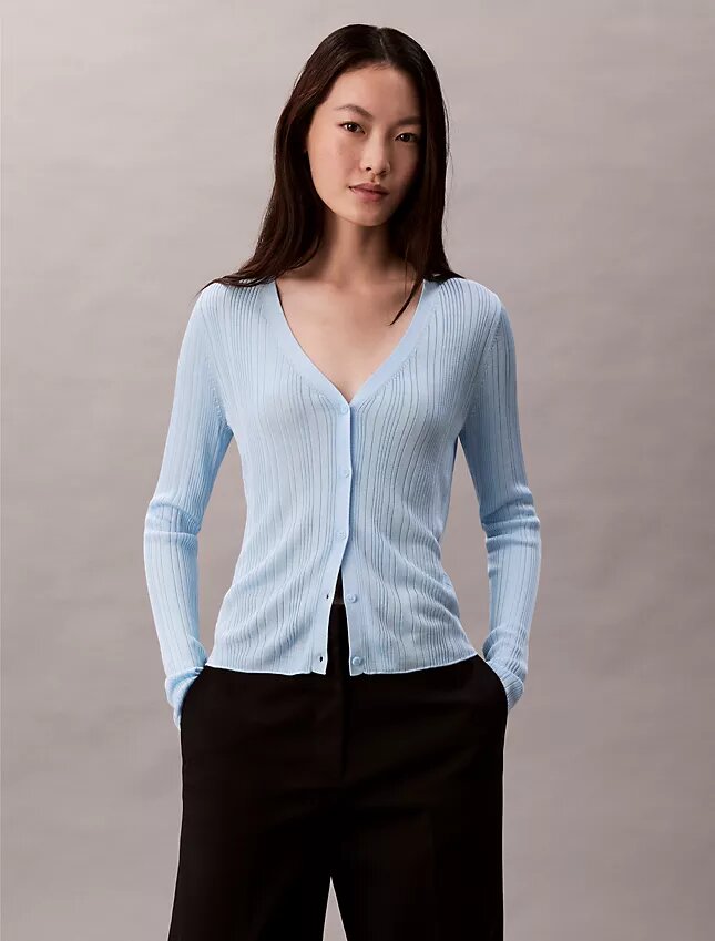 Glatter, melierter Strickcardigan Glatter, melierter Strickcardigan
