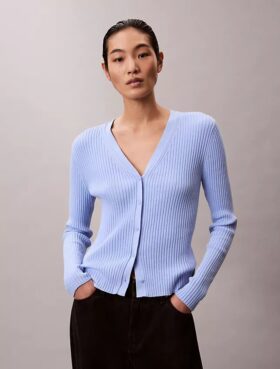 Glatter, melierter Strickcardigan