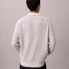 Glatter Polo-Pullover aus Baumwolle mit Waffelmuster Glatter Polo-Pullover aus Baumwolle mit Waffelmuster