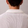 Glatter Polo-Pullover aus Baumwolle mit Waffelmuster Glatter Polo-Pullover aus Baumwolle mit Waffelmuster