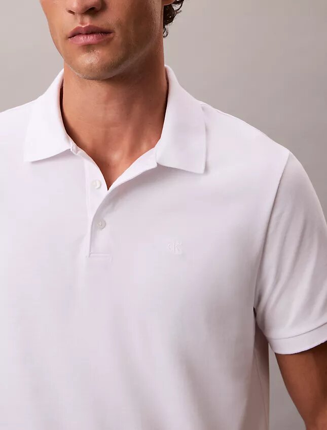 Glattes Monogram-Poloshirt aus Baumwollmischung Glattes Monogram-Poloshirt aus Baumwollmischung