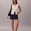Glattes Tanktop aus Baumwollripp mit Knopfleiste